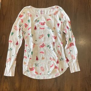 Old Navy Holiday Print Long Sleeve Top